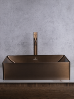 Раковина AltroBagno Futuro 001016 BrAn из нержавеющей стали бронза состаренная